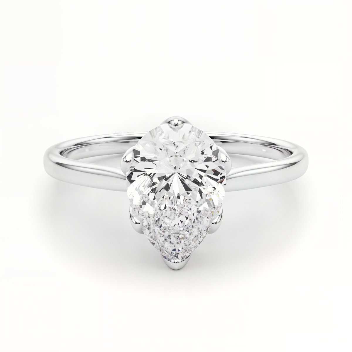 white gold, platinum | shape: pear