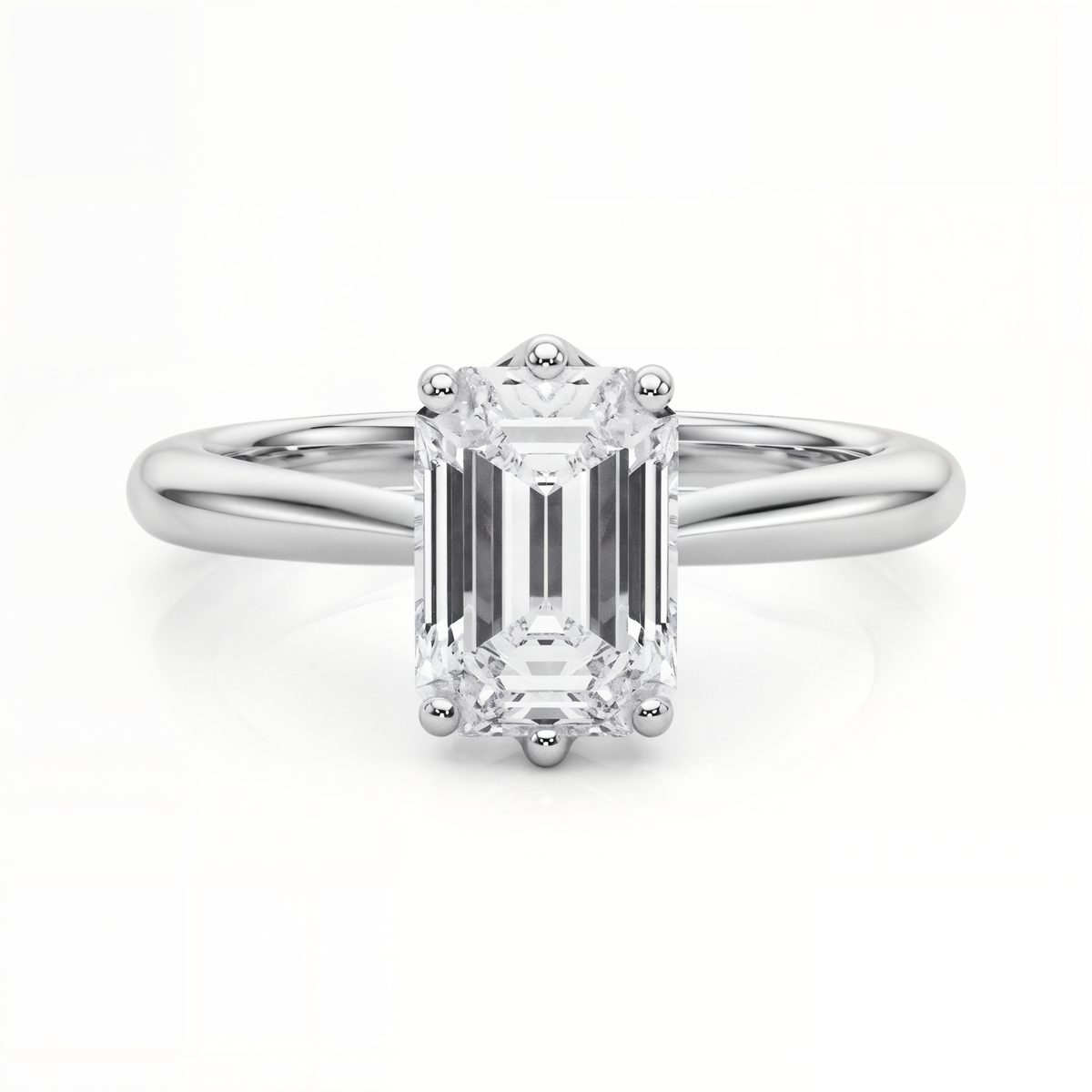 white gold, platinum | shape: emerald