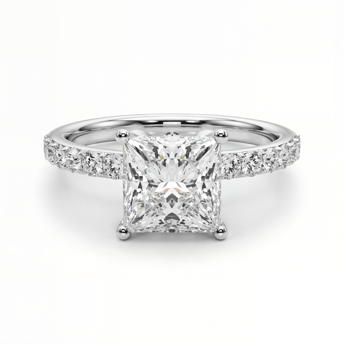 white gold, platinum | shape: princess