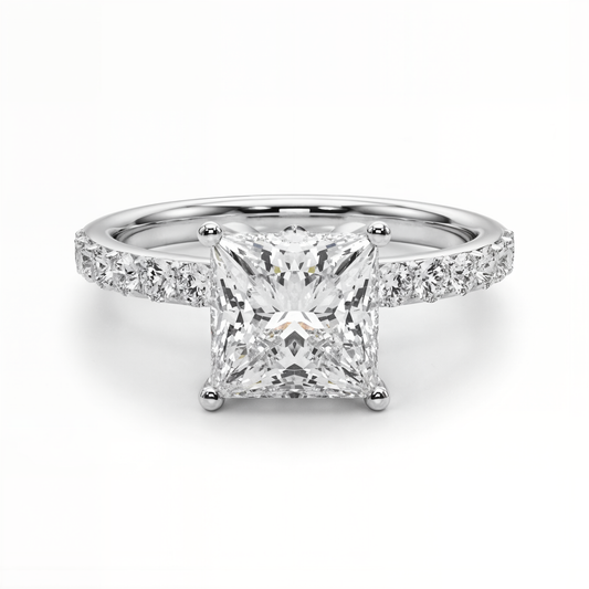 white gold, platinum | shape: princess