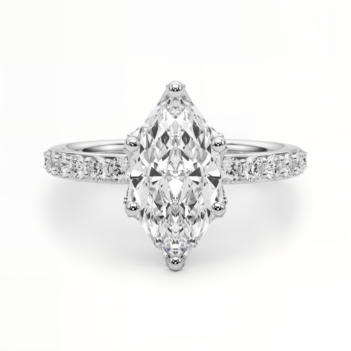 white gold, platinum | shape: marquise