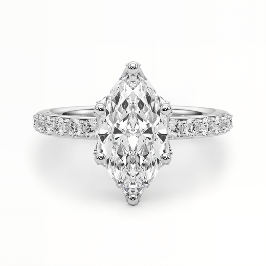 white gold, platinum | shape: marquise