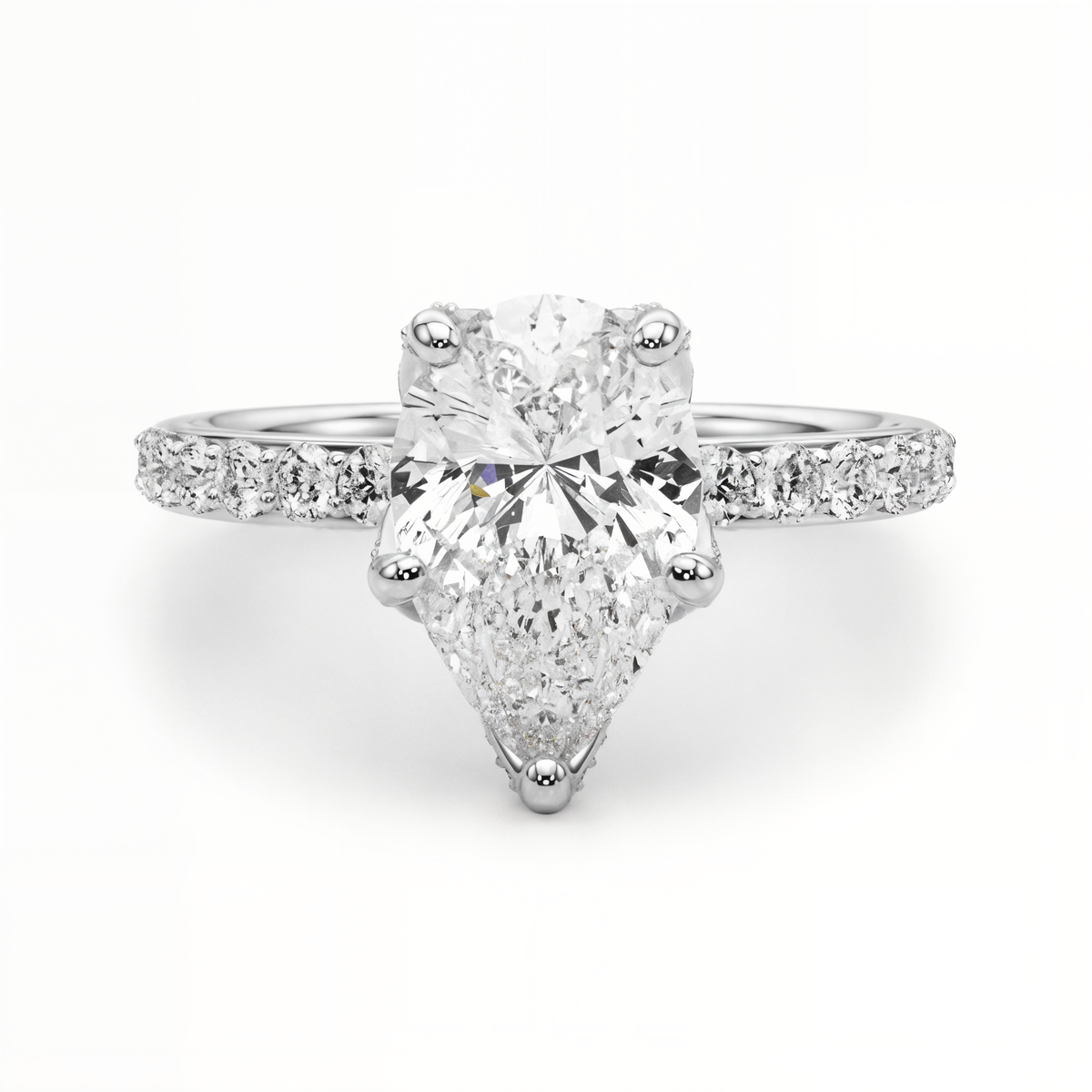white gold, platinum | shape: pear