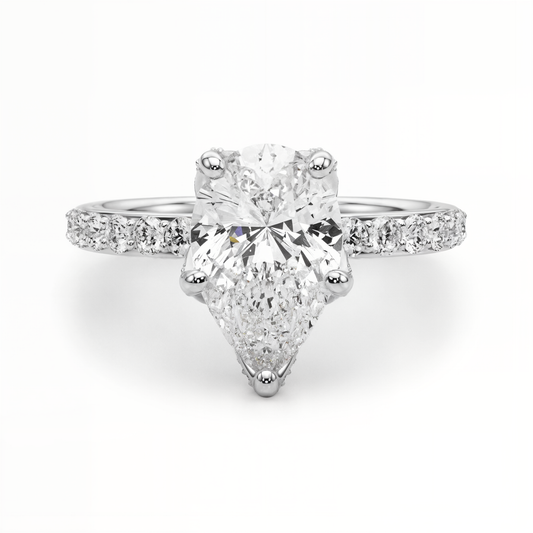white gold, platinum | shape: pear