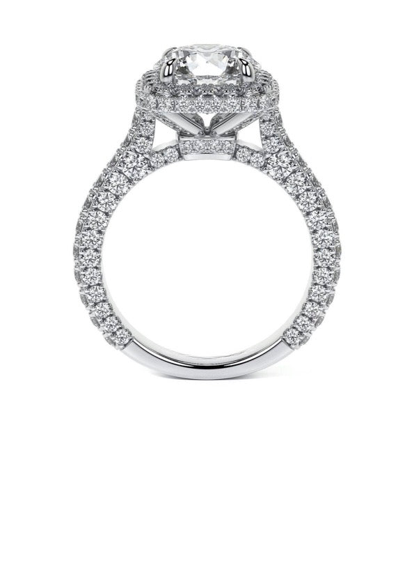 Exquisite Halo Diamond Pavé Engagement Ring