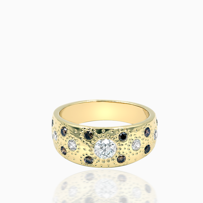 Chocolate and White Diamond Band