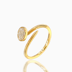 Diamond Spring-Shaped Nail Ring