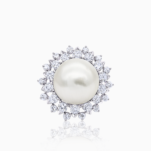 Diamond Pearl Cocktail Ring