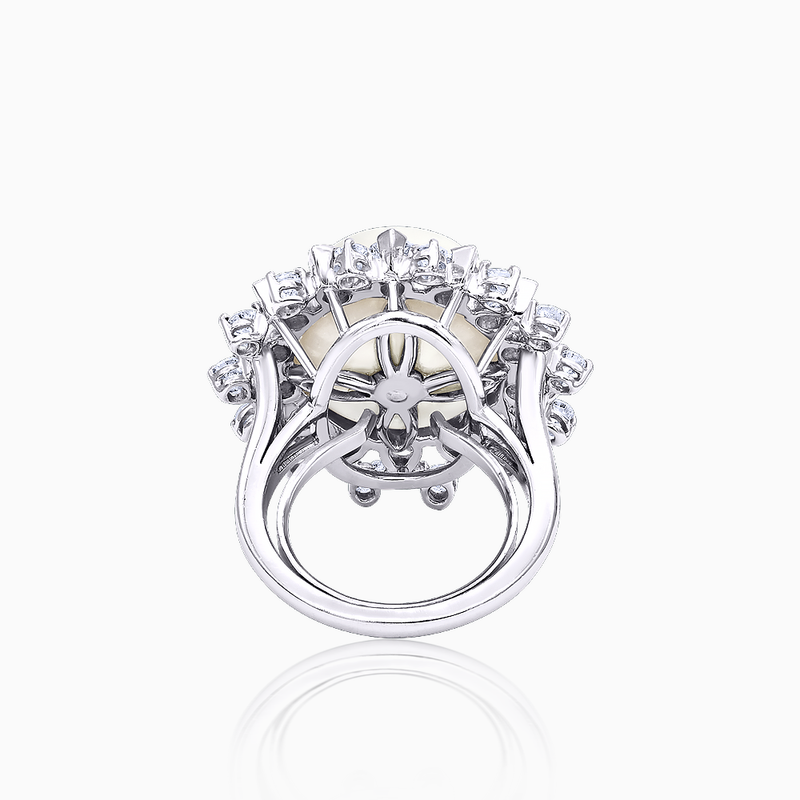 Diamond Pearl Cocktail Ring