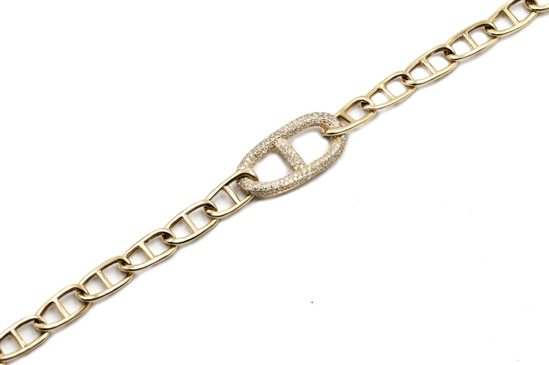 Diamond Link Bracelet in 14K Gold