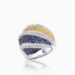 Sapphire and Diamond Cocktail Ring