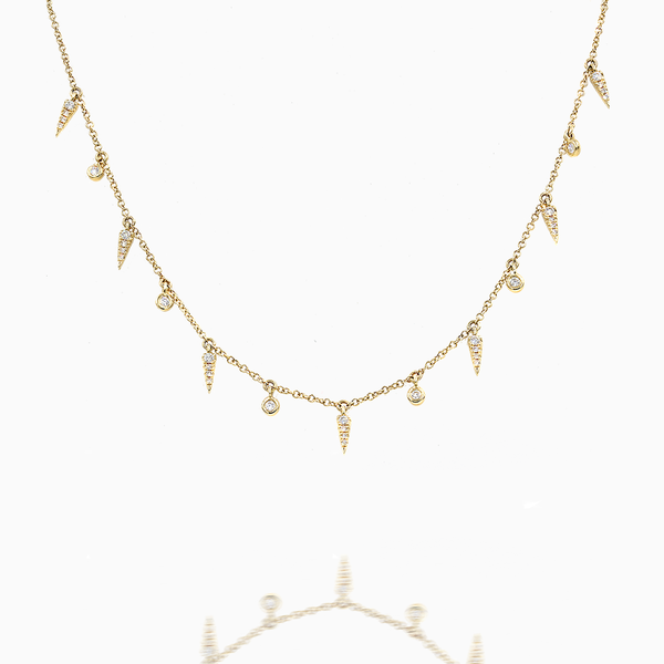 Trendy Yellow Gold Diamond Necklace