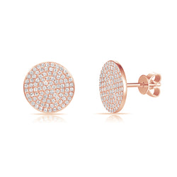 Rose Gold Right Round Earrings