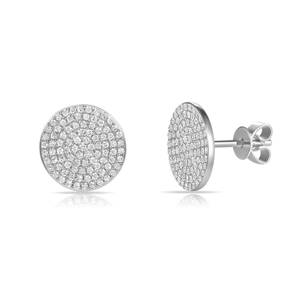 White Gold Right Round Earrings