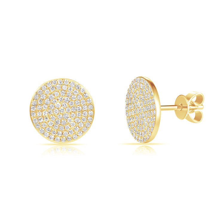 Yellow Gold Right Round Earrings