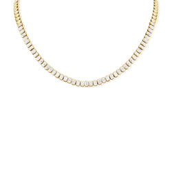 Classic Diamond Tennis Necklace set in 14kt Yellow Gold