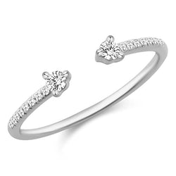 Diamond Pave Open Wrap Ring set with White Brilliant Diamonds in 14kt Gold