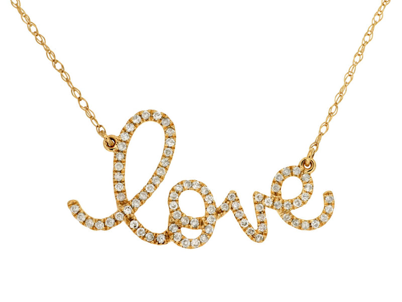 Diamond LOVE Necklace (Yellow Gold)