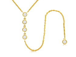 Diamond Y Necklace Yellow Gold