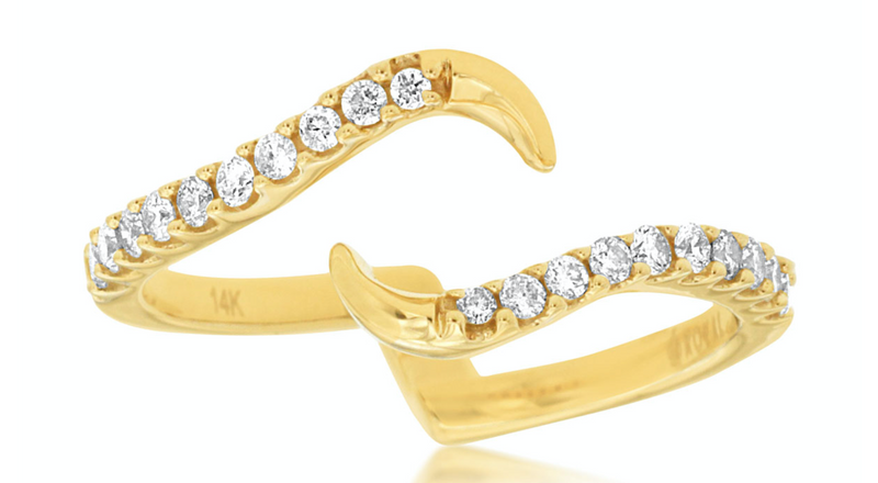 Modern Diamond Wrap Ring set in 14kt Yellow Gold