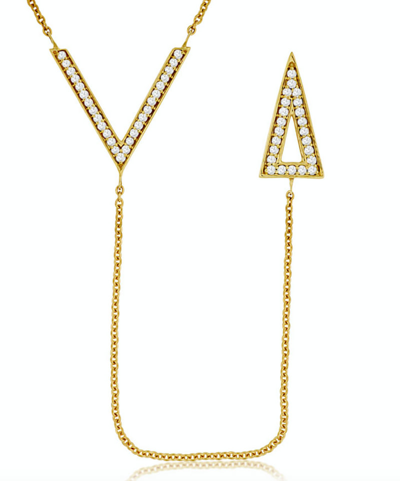 Trendy Diamond Y Necklace