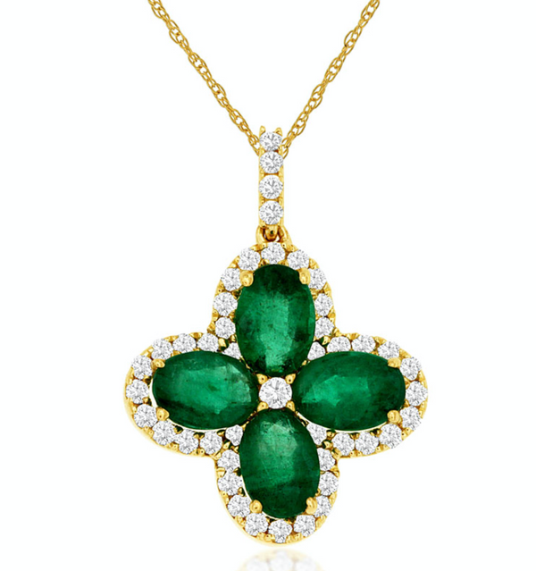 Emerald Flower Pendant