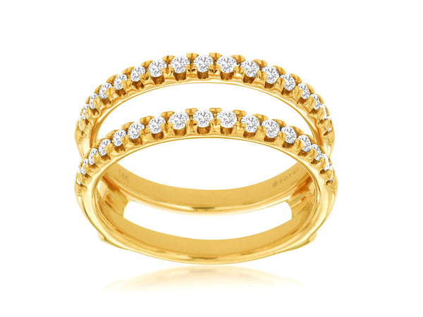 Double Bar Diamond Ring Yellow Gold