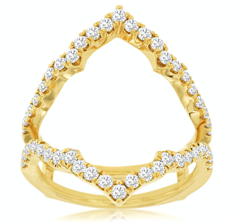 Crown-shaped Diamond Insert Ring