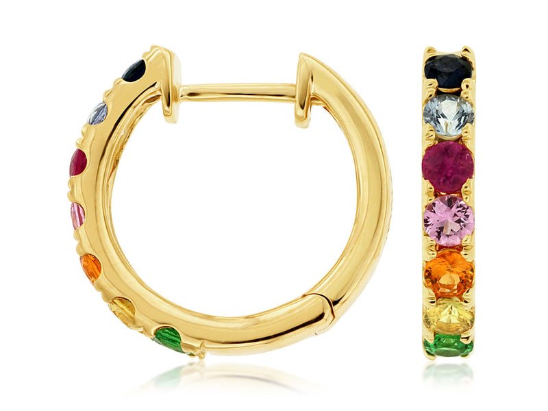 Multi Color Sapphire Hoops