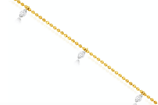 Yellow Gold Hanging Diamond Bracelet