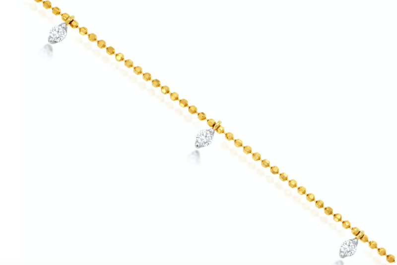 Yellow Gold Hanging Diamond Bracelet