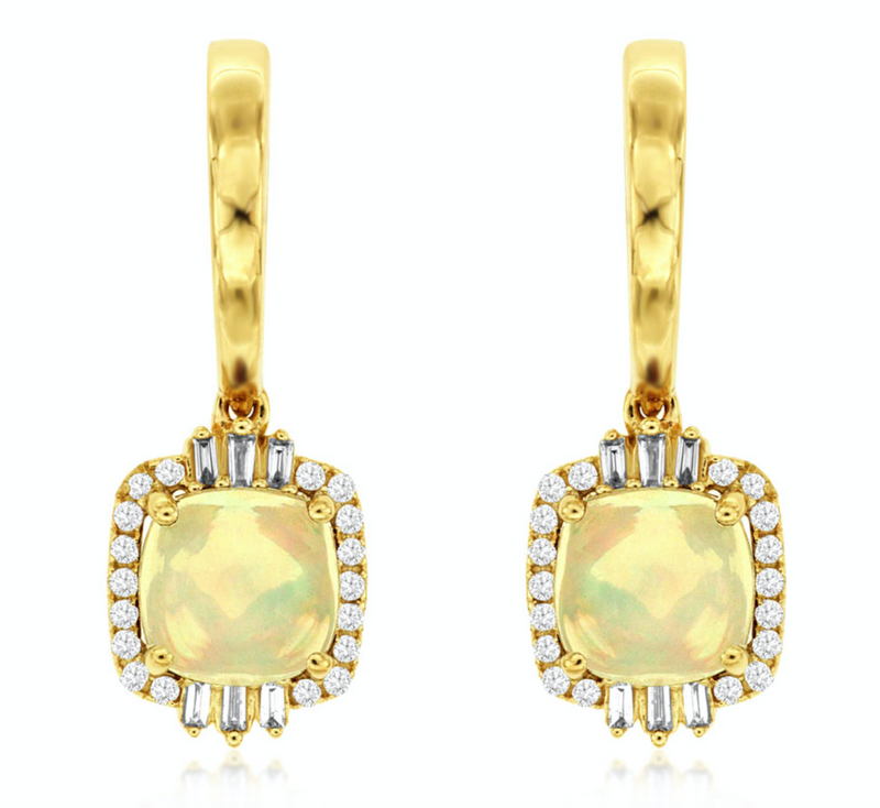 Opal Drop Earrings (1.80 Carat Stones)