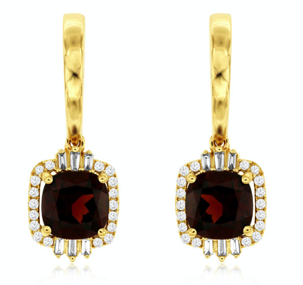 Garnet Drop Earrings