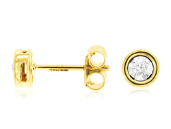 Round Cut Bezel Diamond Studs
