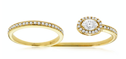 Oval Diamond Double Ring