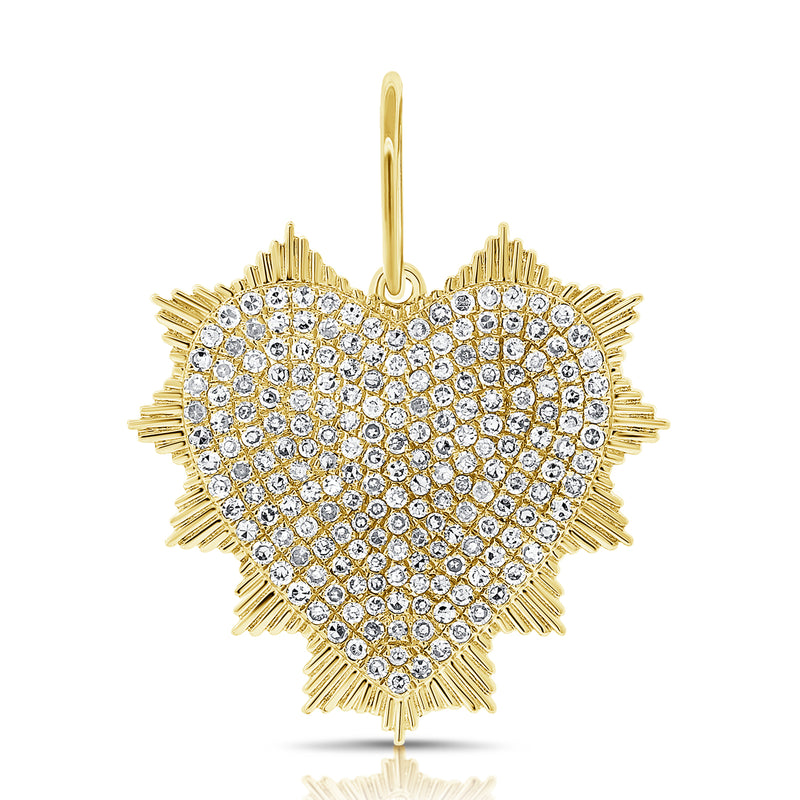 Yellow Gold Diamond Heart Pendant
