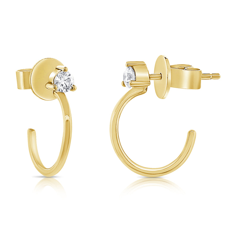 Yellow Gold Kristen Diamond Hoop Studs