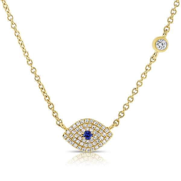 Pave Diamond Evil Eye Pendant Necklace