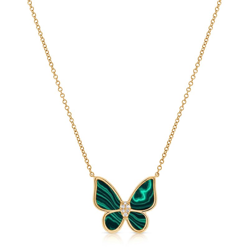 Malachite butterfly necklace