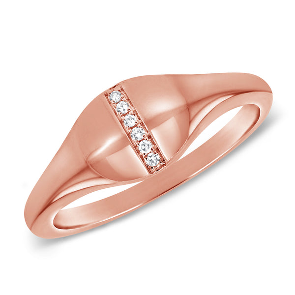 Rose Gold Single Row Diamond Ring