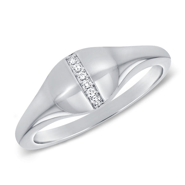 White Gold Single Row Diamond Ring