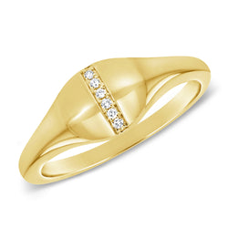 Yellow Gold Single Row Diamond Ring