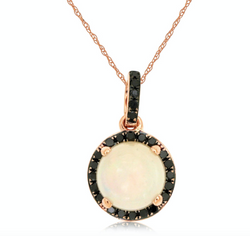 Black Diamond and Opal Pendant