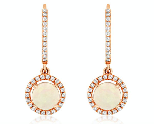 Opal Drop Earrings (1.00 Carat Stones)