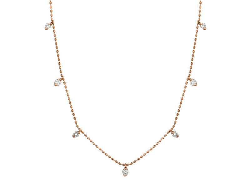 7-Stone Rose Gold Diamond Necklace