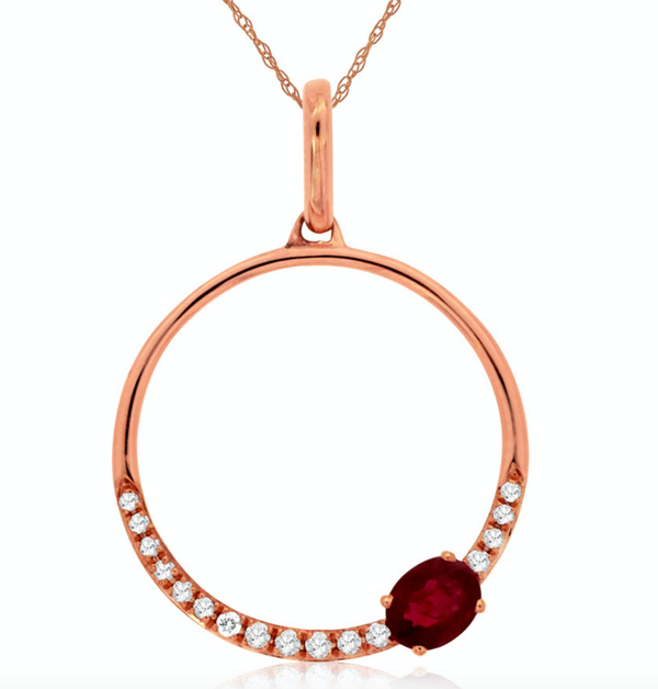 Ruby Circle Pendant