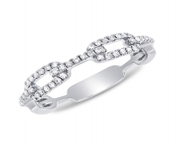 Diamond Link Ring (white gold)