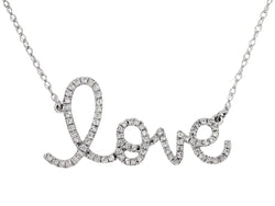 Diamond LOVE Necklace (White Gold)