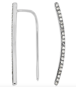 White Gold Diamond Bar Earrings