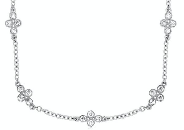Diamond Station Necklace (white gold)